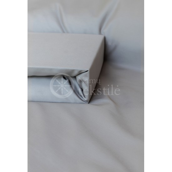 Satin fitted sheets (SILVER)